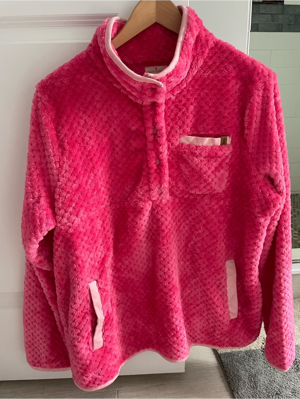 Plush Pink Pullover Top fleece